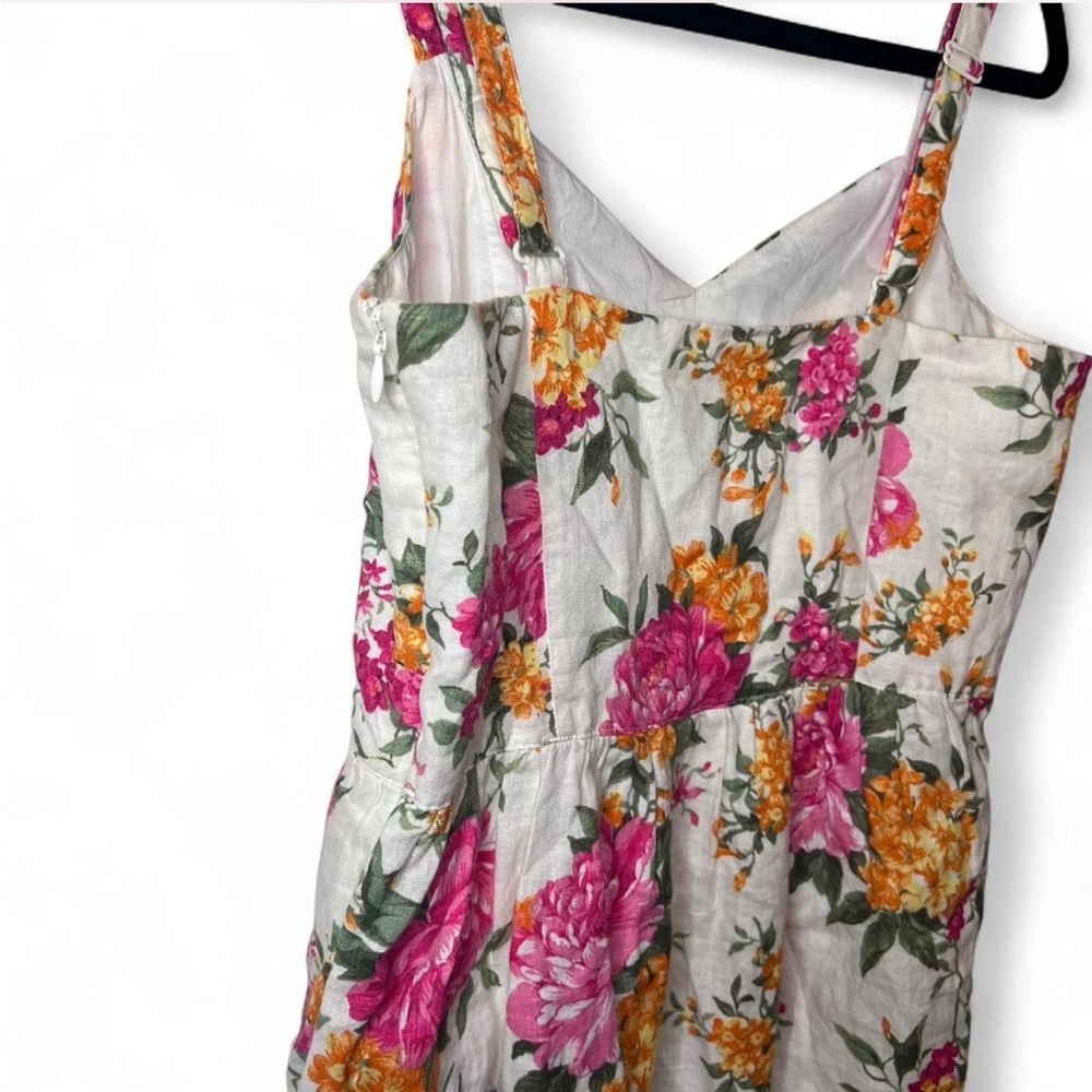 Cynthia Rowley 100% Linen Floral Midi Dress | Size 6 Cottagecore Summer - Picture 6 of 6